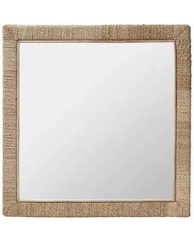 Baxton Studio Geralyn Japandi Square Wall Mirror In Brown