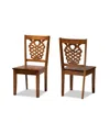 Baxton Studio Gervais Modern And Contemporary Transitional 2-piece Finished Wood Dining Chair Set In Walnut Brown