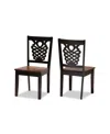 Baxton Studio Gervais Modern And Contemporary Transitional 2-piece Two-tone Dark And Finished Wood Dining Chair Se In Dark Brown,walnut Brown