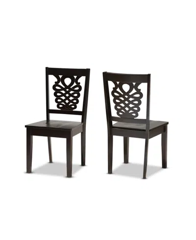 Baxton Studio Gervais Modern And Contemporary Transitional 2-piece Finished Wood Dining Chair Set In Black