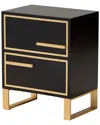 Baxton Studio Giolla 2-drawer Nightstand In Black