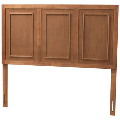 Baxton Studio Giordano 78" Wide Ash Walnut Wood King Headboard In Brown