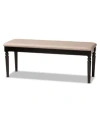 Baxton Studio Corey Modern And Contemporary Fabric Upholstered Dining Bench In Sand
