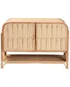 Baxton Studio Gitano Bohemian Rattan 2-door Storage Cabinet