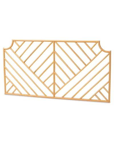 Baxton Studio Giza Rattan Queen Size Wall-mount Headboard In Brown