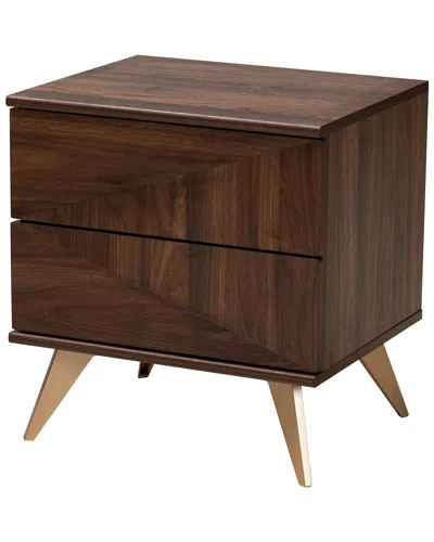 Baxton Studio Graceland Mid-century Modern 2-drawer Nightstand In Brown
