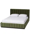 Baxton Studio Granger Velvet Upholstered Platform Bed With Channel Tufted  Headboard, Queen In Brown