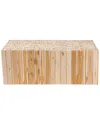 Baxton Studio Grayson Bohemian Teak Wood Coffee Table With Unique Repurposed  Wood Logs In Brown