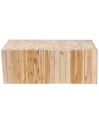 Baxton Studio Grayson Bohemian Teak Wood Coffee Table With Unique Repurposed  Wood Logs In Brown