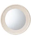 Baxton Studio Grazia Modern Round Beaded-framed Accent Mirror In Pearl In White
