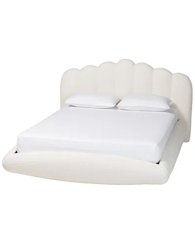 Baxton Studio Grenier Modern Boucle Queen Size Floating Bed In Cream