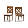 Baxton Studio Caron Modern And Contemporary 2-piece Fabric Upholstered And Wood Dining Chair Set