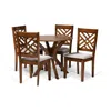 Baxton Studio Elise Modern And Contemporary Fabric Upholstered 5 Piece Dining Set