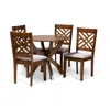 Baxton Studio Elise Modern And Contemporary Fabric Upholstered 5 Piece Dining Set