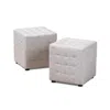 Baxton Studio Set Of 2 Elladio Ottomans