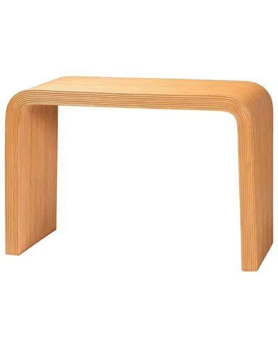 BAXTON STUDIO BAXTON STUDIO GUEVARA BOHEMIAN FLUTED RATTAN CONSOLE TABLE