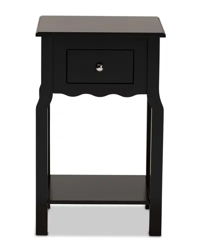 Baxton Studio Hailey   1-drawer Nightstand In Black