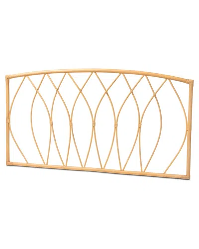 Baxton Studio Halia Rattan Queen Size Wall-mount Headboard In Brown