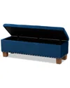 Baxton Studio Hannah Button-storage Ottoman Bench In Blue