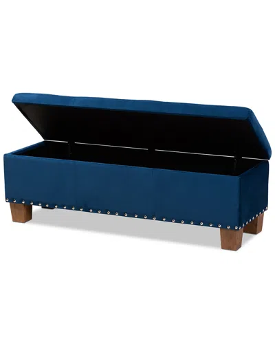 Baxton Studio Hannah Button-storage Ottoman Bench In Blue