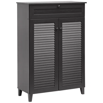 Baxton Studio Harding 30 3/4" Wide Espresso Finish Shoe Cabinet