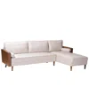 Baxton Studio Harleson Mid-century Modern Fabric & Wood Right Facing Sectional  Sofa In Beige