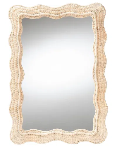 Baxton Studio Hasana Bohemian Rattan Accent Wall Mirror In Neutral