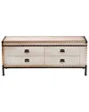 Baxton Studio Heaton Vintage Weathered Canvas 4-drawer Storage Bench