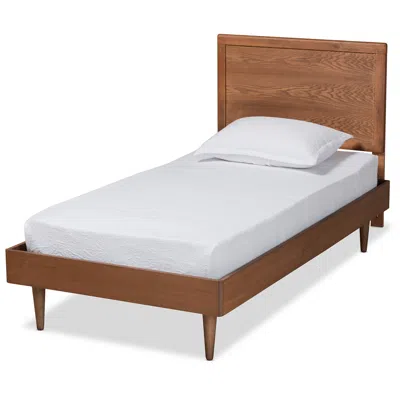 Baxton Studio Hiro Walnut Brown Twin Size Platform Bed