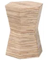 Baxton Studio Idana Bohemian Woven Grasscloth Hourglass End Table