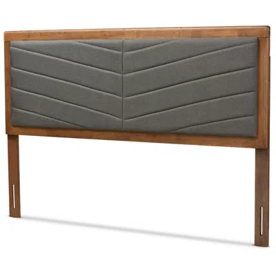 Baxton Studio Iden Dark Gray King Size Headboard In Brown