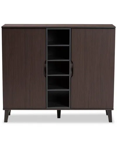 Baxton Studio Idina 2-door Shoe Cabinet In Brown