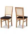 Baxton Studio Idris Finished 2pc Rattan Dining Chair Set In Black