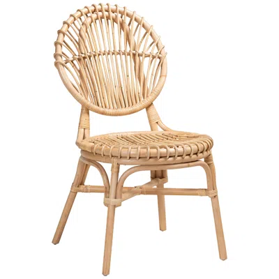 Baxton Studio Iris Natural Brown Rattan Dining Chair