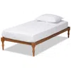 Baxton Studio Iseline Ash Walnut Twin Platform Bed Frame