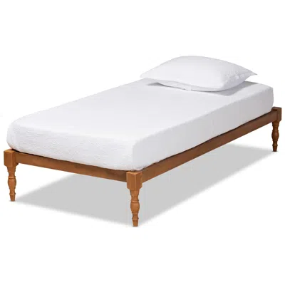 Baxton Studio Iseline Ash Walnut Twin Platform Bed Frame
