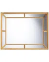 Baxton Studio Iskra Rectangular Mirror With Antique Goldleaf Frame In Gold