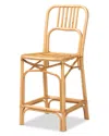 Baxton Studio Ivora Rattan Counter Stool In Brown