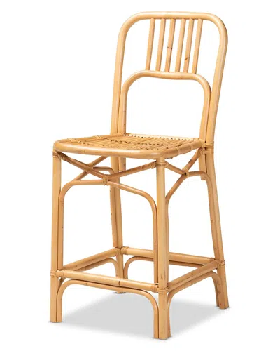 Baxton Studio Ivora Rattan Counter Stool In Brown