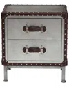Baxton Studio Jacey Vintage Metal 2-drawer End Table