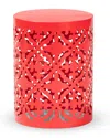 Baxton Studio Jamila Metal Outdoor Side Table In Red