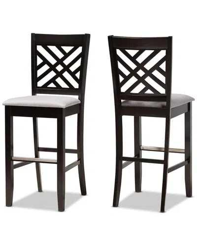 Baxton Studio Jason 2-piece Bar Stool Set In Black