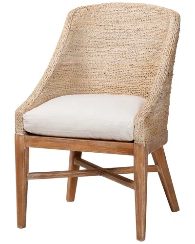 Baxton Studio Jasper Seagrass Dining Chair With Mahogany Wood Frame In Brown