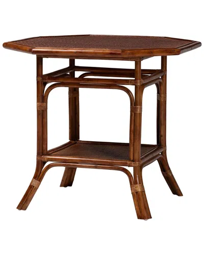 Baxton Studio Jayanti Rattan Dining Table In Brown