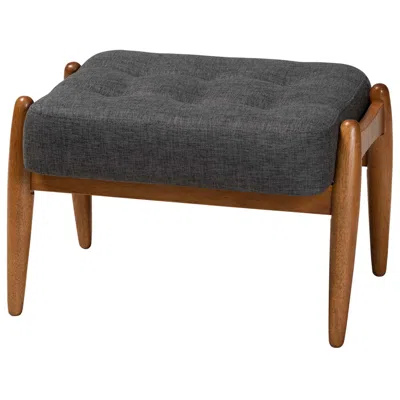 Baxton Studio Jeanine Dark Gray Ottoman Footstool