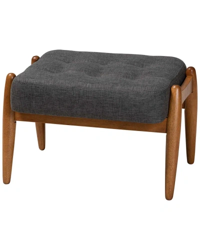 Baxton Studio Jeanine Japandi Ottoman Footstool In Gray