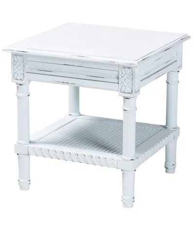 Baxton Studio Jeanne Vintage Traditional Wood End Table In White
