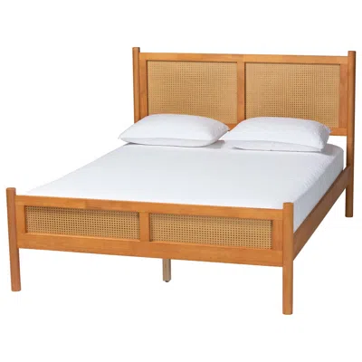 Baxton Studio Jenn Golden Brown Wood Queen Size Platform Bed