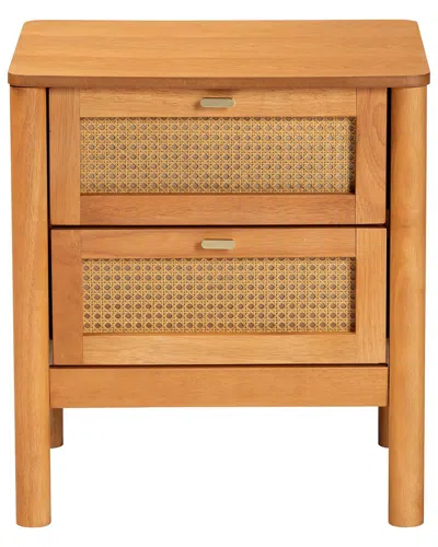Baxton Studio Jenn Japandi 2-drawer Nightstand