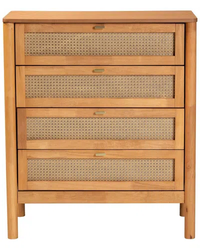 Baxton Studio Jenn Japandi 4-drawer Chest In Orange
